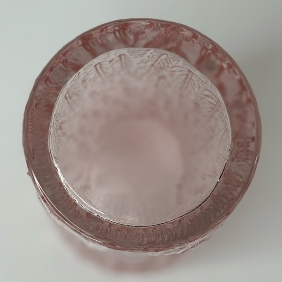 Lifestyle Products Pink Embossed Glass Container Jar With Lid - Picture 8 of 9